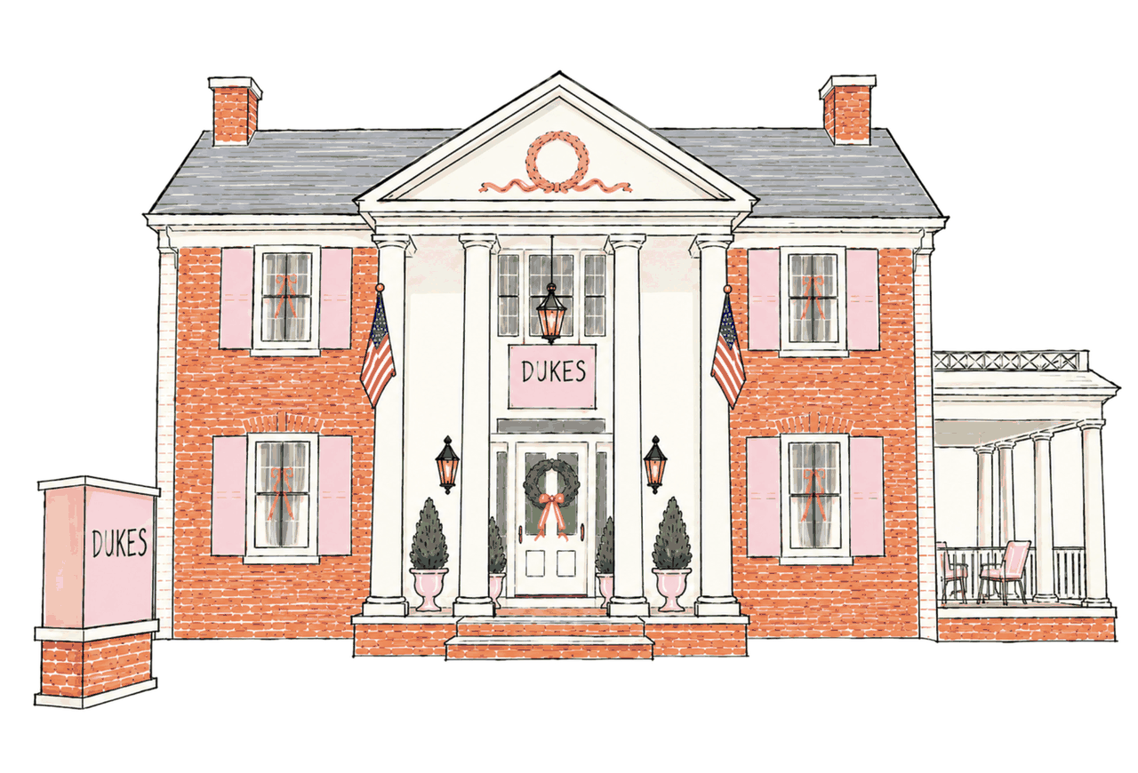 Illustration of the DUKES Clothier storefront in Athens, GA